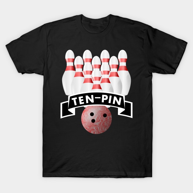 Ten-Pin Bowling pins T-Shirt by mailboxdisco